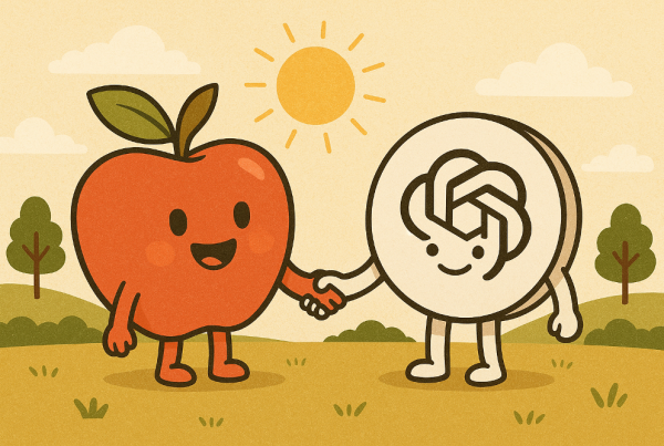 apple and openai biscuit people holding hands