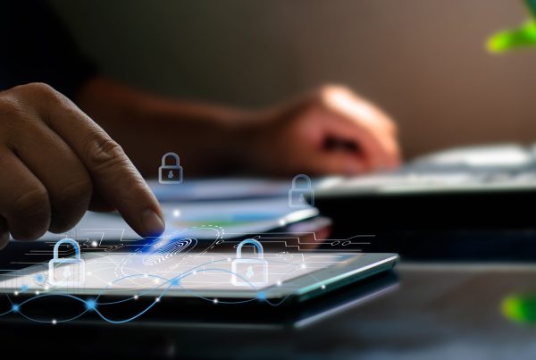 AI safety, man using Ipad with enhanced safety